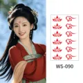 Traditional Chinese flower brow temporary tattoo sticker waterproof makeup decal for cosplay - WS090