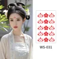 Traditional Chinese style flower forehead sticker temporary tattoo for women makeup photo props. - WS031