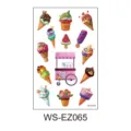 Adesivo per tatuaggio temporaneo gelato cartone animato impermeabile carino bambini. - Dessert dipinto WS-EZ065
