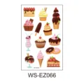 Simpatici adesivi per tatuaggi con dessert di cartoni animati foglio decorativo. - Dolci dipinti WS-EZ066