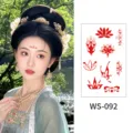 Waterproof red flower forehead sticker temporary tattoo for women ancient style makeup beauty - WM092
