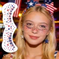 Independence Day face tattoo sticker patriotic star heart freckle makeup decal for party - Independence Day Sticker (CYG-091)