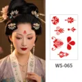 Traditional Chinese flower forehead temporary tattoo sticker waterproof decal for women - WM065