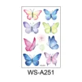 Watercolor butterfly temporary tattoo sheet, colorful floral sticker for party body art. - Watercolor Butterfly(WS-A251)