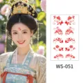 Traditional Chinese floral forehead sticker temporary tattoo for women waterproof ancient style makeup - WS051
