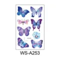 Watercolor butterfly tattoo sticker variant, perfect for festival and party body art styling. - Blue-Purple Watercolor Butterfly(WS-A253)