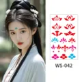 Ancient style forehead tattoo sticker waterproof women floral face makeup decal decor - WS042