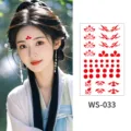 Traditional Chinese forehead tattoo stickers waterproof red Huadian makeup for women costume party - WS033