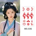 Traditional Chinese flower brow sticker waterproof temporary tattoo sheet for women makeup art. - WS036