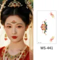 Traditional Chinese Huadian temporary forehead tattoo sticker WS-441 variant design aesthetic. - WS441
