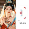 Waterproof ancient style face tattoo stickers floral eyebrow center decors for women photo shoots - WS424