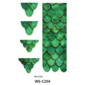 Autocollants de tatouage temporaire écaille de poisson verte imperméable pour visage et bras. - WS-C254