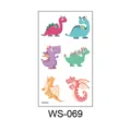Χριτωμένα αυτοκόλλητα προσωρινών τατουάζ δεινοσαύρων κινούμενων σχεδίων για παιδιά - Δεινόσαυρος WS-069 / 60*105mm