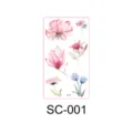 Watercolor floral temporary tattoo sticker sheet elegant pink and blue botanical art design. - SC-001 / 96x172mm