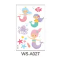 Cute cartoon mermaid temporary tattoo stickers for kids, waterproof body art for summer parties. - Mermaid Style (WS-A027)