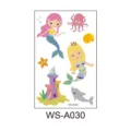 Kids cartoon mermaid temporary tattoo sticker sheet waterproof ocean theme party fun decor - Mermaid Style (WS-A030)