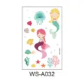 Kids cartoon mermaid temporary tattoo sticker waterproof cute sea animal body art design - Mermaid Style (WS-A032)