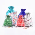 Weihnachtsgeschenktüten mit Kordelzug, bunte Geschenkverpackung für verschiedene Süßigkeiten. - Neue 6 Stile, jeweils 5 Stück
