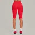 Red high waist yoga shorts for women, stretchy fitness activewear with tummy control. - S / Bottoms / Red