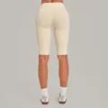 Beige geraute enge Yoga Shorts für Damen, hochelastische Fitness Sportleggings Bauchweg. - Beige