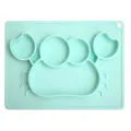 Cute crab silicone baby suction plate and placemat set, non-toxic infant feeding dinnerware. - Crab / Green