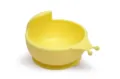 Yellow silicone baby suction bowl, cute snail design anti-spill toddler feeding tableware. - Yellow
