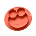 Silicone baby suction plate, cute cartoon divided toddler feeding dish for infants training - Sesame Street Style / Watermelon red