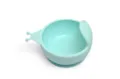 Baby silicone suction bowl in cute snail design with strong base and spill-proof food feeder. - Blue