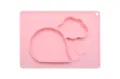 Cute pink whale silicone baby suction plate toddler partitioned food placemat tableware - Whale / Pink