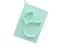 Silicone baby placemat in mint green whale shape, cute infant feeding dish variant. - Whale / Green