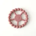 Silicone baby teether mauve star bead design soothing molar stick infant training toy - Eggplant Red