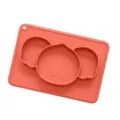 Silicone baby suction plate cute elephant divided toddler feeding dish tableware for weaning - Watermelon red