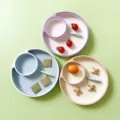 Silicone baby divided plate set, cute toddler feeding dish with section design, safe and durable. - Customizable OEM Colors