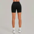Pantaloncini da yoga neri a vita alta da donna per fitness, corsa e allenamento. - Taglia S / Pantaloni e gonne / Nero