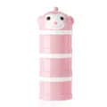 Portable stackable baby milk powder dispenser with cute monkey top design for travel use. - Pink Monkey