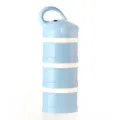 Portable 3-layer baby formula dispenser, cute elephant shape milk powder container. - Elephant Blue