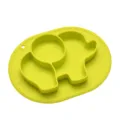 Green silicone baby elephant divided dinner plate and food placemat for toddlers feeding. - Elephant - Morandi Green