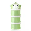 Portable baby formula dispenser, multi-layer stacked milk powder container, green monkey. - Monkey Green