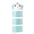 Portable 3-layer baby formula dispenser container with cute blue monkey design for travel. - Monkey Teal