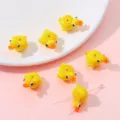 Cute yellow duck glass loose beads for DIY handmade earrings and jewelry accessories making supply. - Yellow Duck