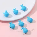 Cute blue whale glass beads, handmade DIY jewelry making loose beads charm accessories - Little Blue Whale