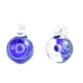Handmade galaxy glass ball pendant transparent crystal universe orb DIY jewelry accessory - Single Ball Blue Base Pink