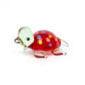 Mini glass turtle figurine, red polka dot shell and green head desk decor aquarium landscape - Little Turtle 1