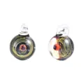 Handmade galaxy glass pendant crystal space universe round ball DIY jewelry accessory - Single Ball Black Base Red