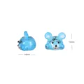 Blue glass tiger head bead for DIY jewelry making, cute animal loose bead accessory 14x13mm - Tiger Style A