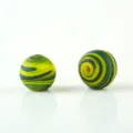 Matte swirled old glass beads DIY jewelry making, smooth round spacer loose beads. - D Yellow & Green Mixed Beads