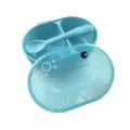 Baby divided feeding bowl set with spoon portable anti-drop infant training tableware - Blue