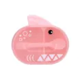 Pink shark baby suction bowl and spoon set for toddler feeding training tableware main image - Pink