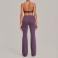 Lila Halter Yoga Set Rückenansicht Fitness Sportbekleidung atmungsaktiv schnelltrocknend - Traubenlila