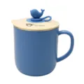 Children stainless steel insulated mug with cute whale lid and blue cup body for daily use. - Beige/Blue